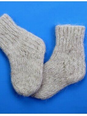 New Handmade 100% Wool Socks Outdoors Kids Length 5'' Warm Natural Fibers